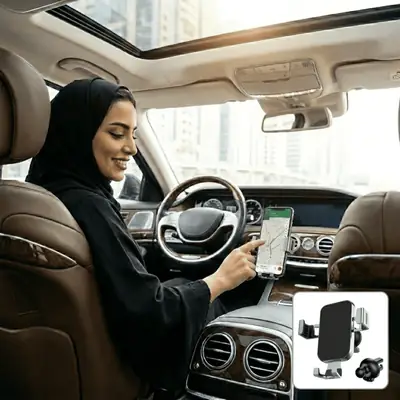 حامل هاتف ألومنيوم للسيارة - فضي