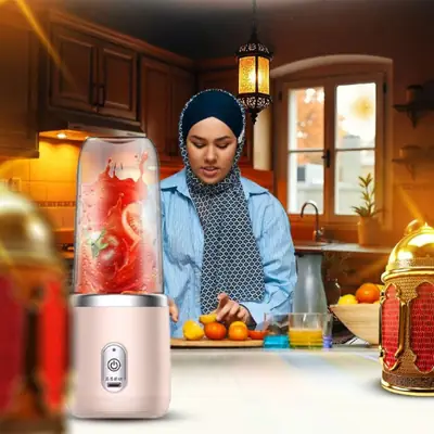 كوب عصّارة محمول - وردي (صغير)